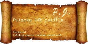 Pulszky Józsiás névjegykártya